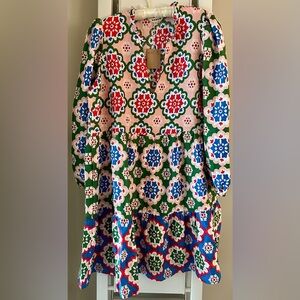 Boden Esme Linen Multicolor Floral Short Dress